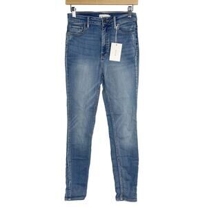 New Cello Size 9 Medium Wash High Rise Skinny Jeans Cotton Stretch Blend Juniors